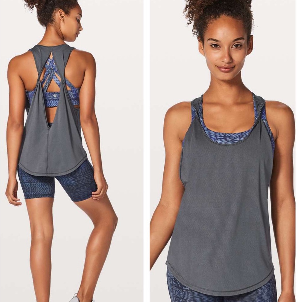 NWOT Lululemon Ready & Go Tank Top in Blue Tied/Linear Flux Ice Grey Multi